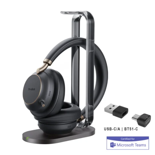 Yealink BH76 Plus with Charging Stand Teams Black USB-C-A